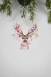 Festive Antlers Geyik Tasarım Lazer Kesim Kokteyl Peçetesi 1 Adet